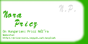 nora pricz business card